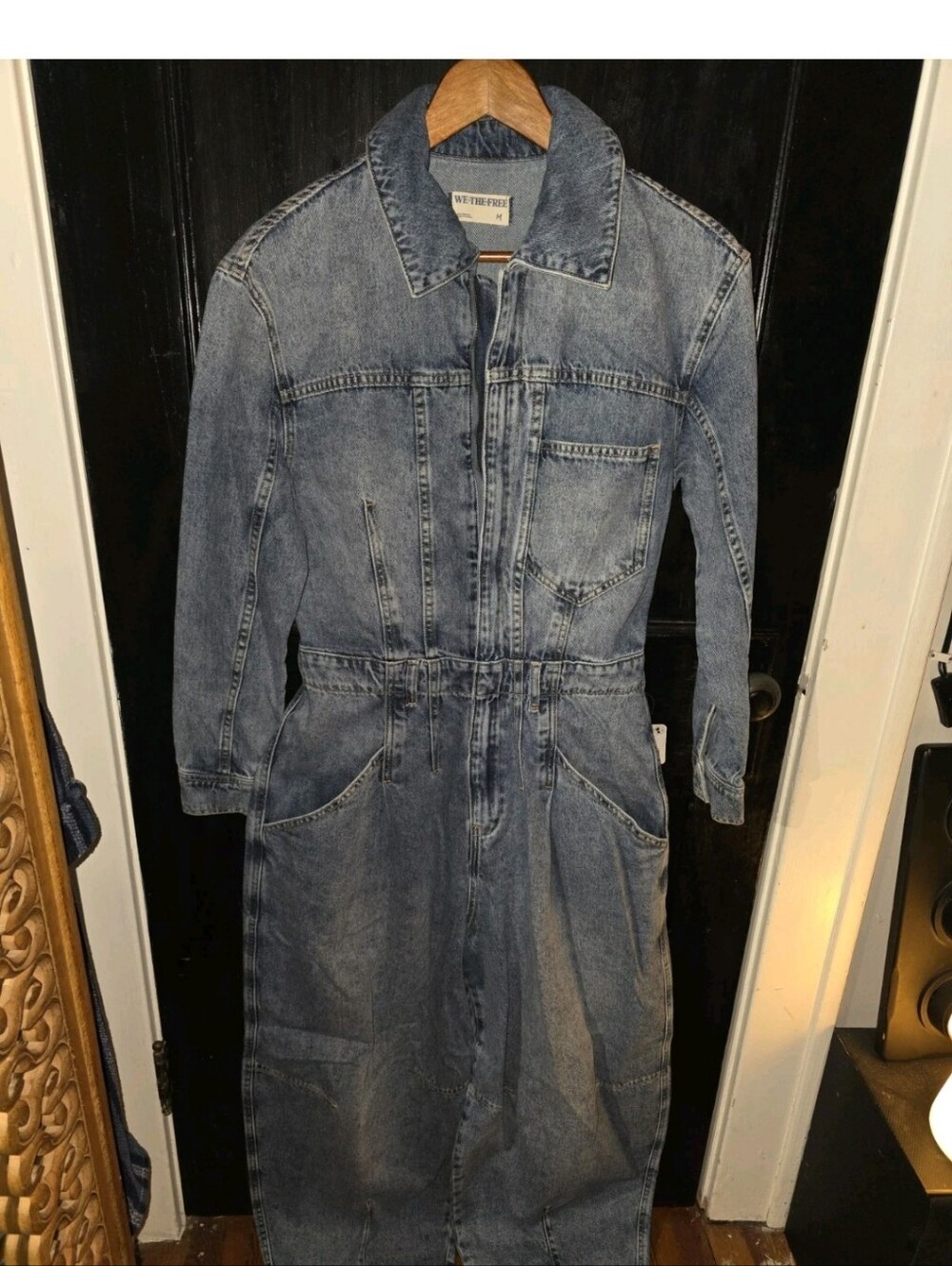 FREE PEOPLE NWT Denim Jumpsuit Washed Blue Women's Medium